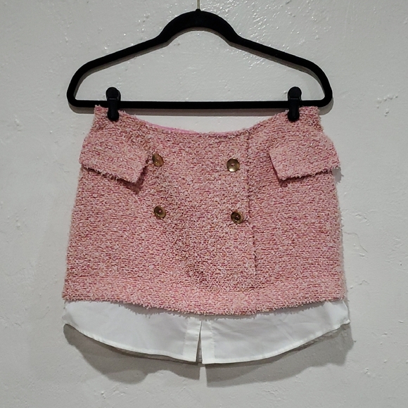 Anthropologie Blush Tweed Mini Skirt - Picture 6 of 14